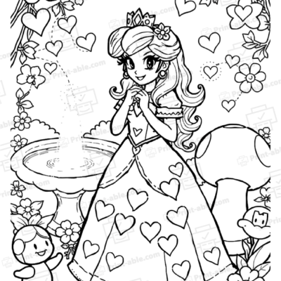 Princess Peach Coloring Page