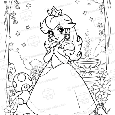 Princess Peach Coloring Page