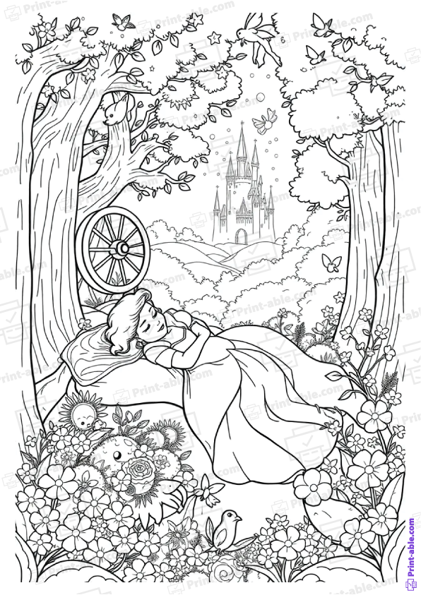 Sleeping Beauty Coloring Page