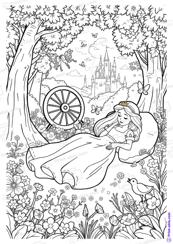Sleeping Beauty Coloring Page