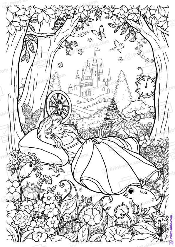 Sleeping Beauty Coloring Page