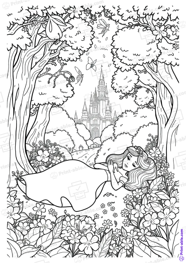 Sleeping Beauty Coloring Page