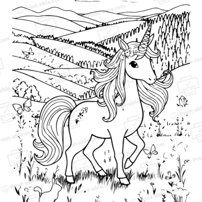 Unicorn Coloring Page