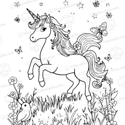 Unicorn Coloring Page
