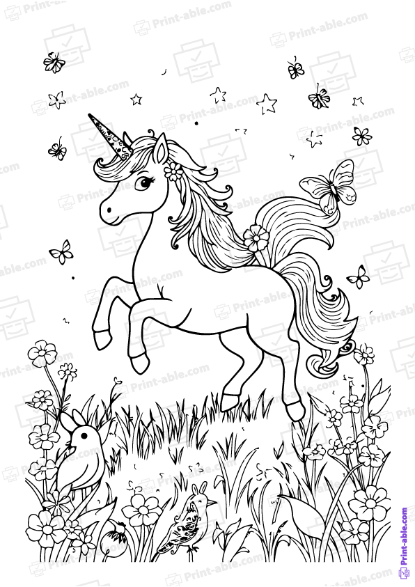 Unicorn Coloring Page