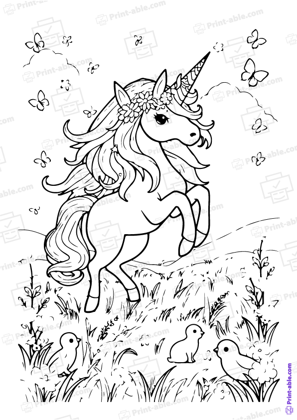 Unicorn Coloring Page