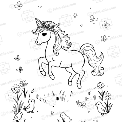 Unicorn Coloring Page