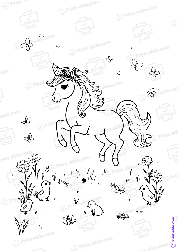 Unicorn Coloring Page