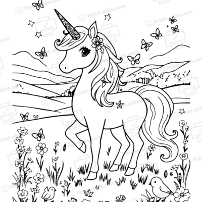Unicorn Coloring Page
