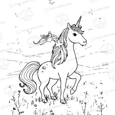 Unicorn Coloring Page