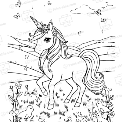 Unicorn Coloring Page