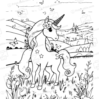 Unicorn Coloring Page