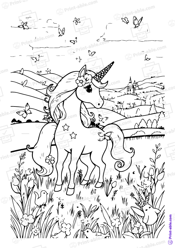 Unicorn Coloring Page