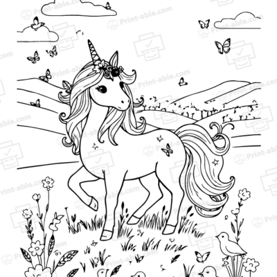 Unicorn Coloring Page