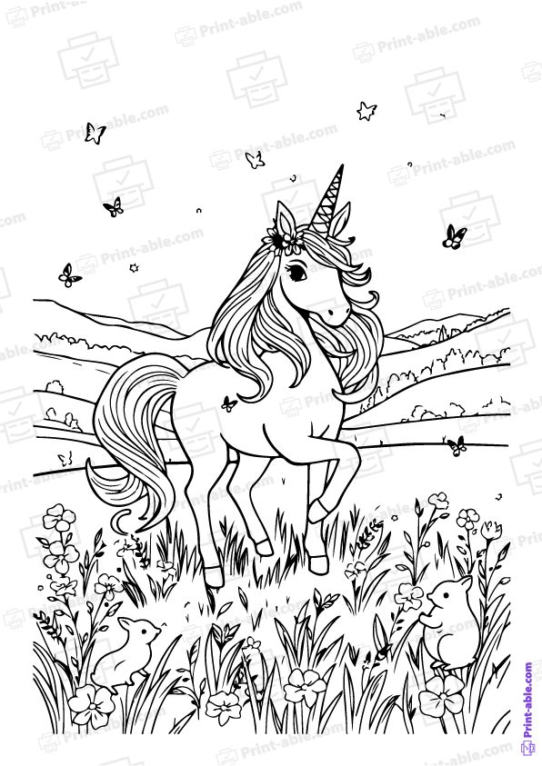Unicorn Coloring Page
