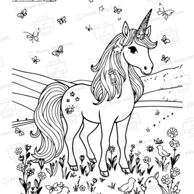 Unicorn Coloring Page