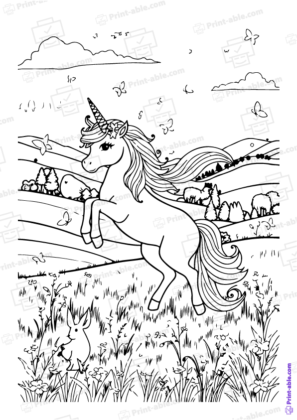 Unicorn Coloring Page