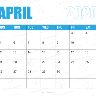 April 2026 Calendar