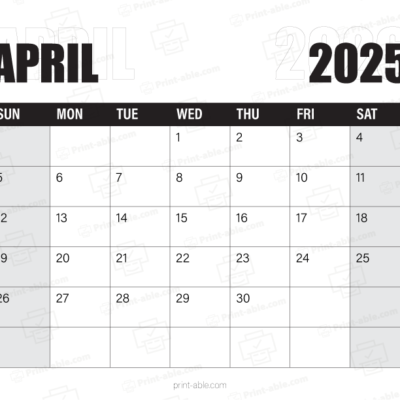April 2026 Calendar
