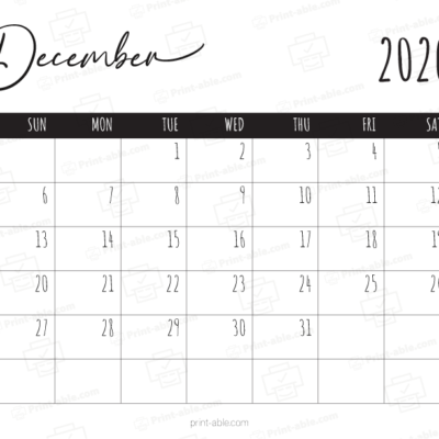 December 2026 Calendar