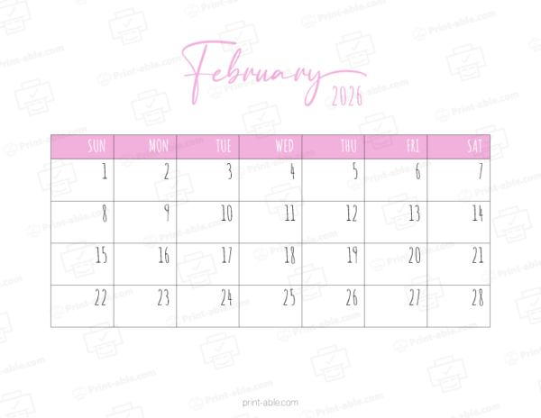 February 2026 Calendar