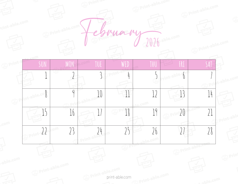 February 2026 Calendar