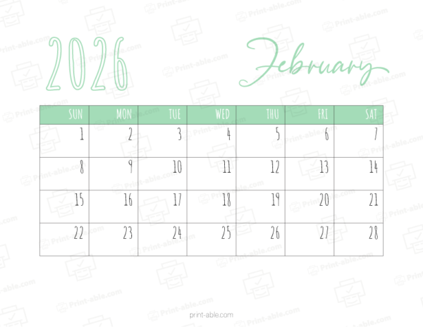 February 2026 Calendar