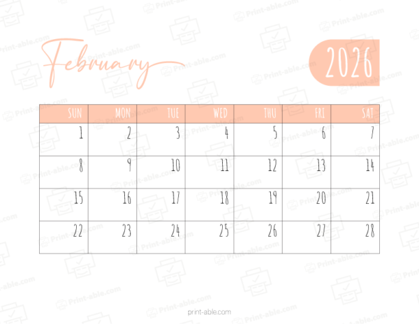February 2026 Calendar