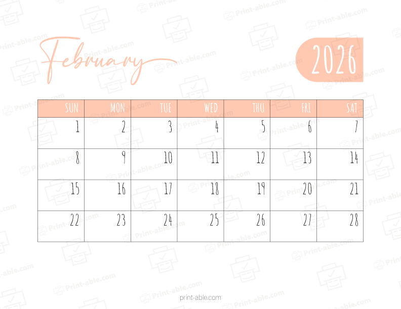 February 2026 Calendar