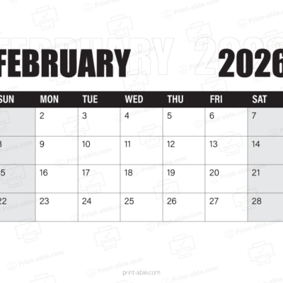 February 2026 Calendar
