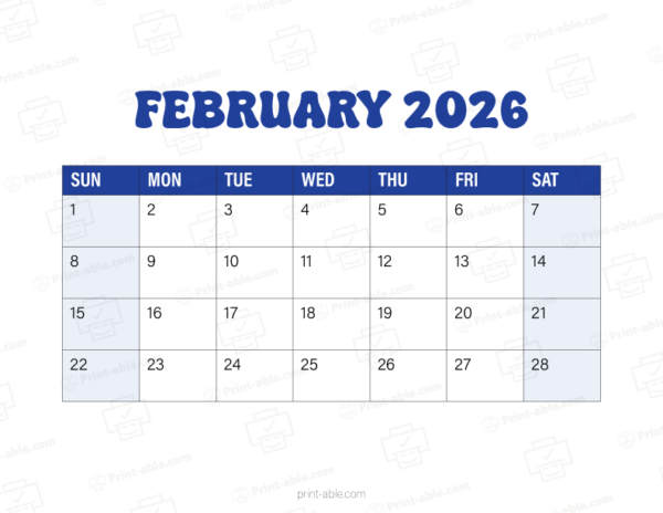 February 2026 Calendar