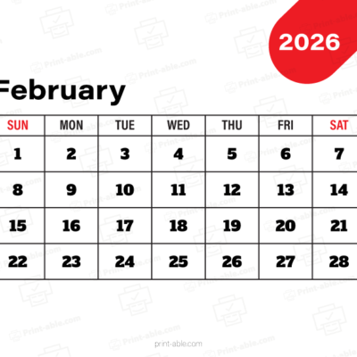 February 2026 Calendar