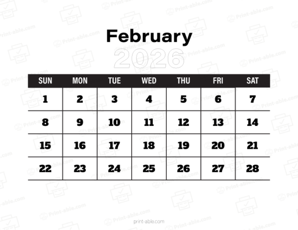 February 2026 Calendar