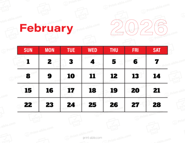 February 2026 Calendar