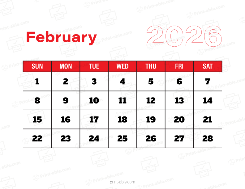 February 2026 Calendar