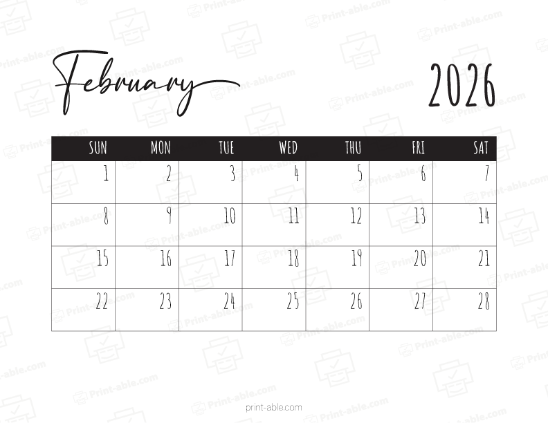 February 2026 Calendar