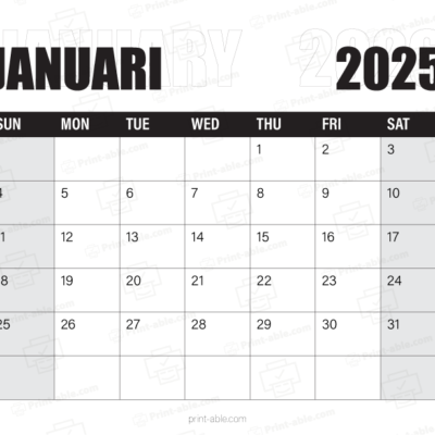 January 2026 Calendar Printable