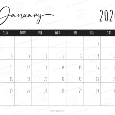 January 2026 Calendar Printable