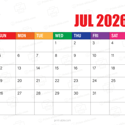 July 2026 Calendar