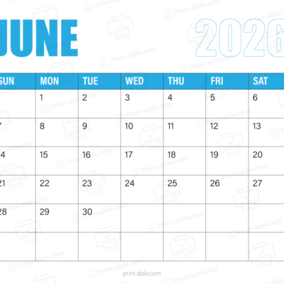 June 2026 Calendar