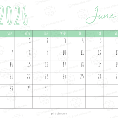June 2026 Calendar