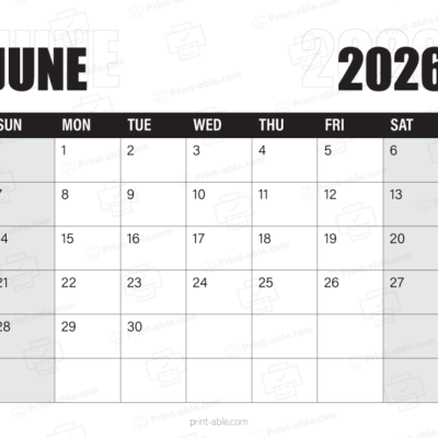 June 2026 Calendar