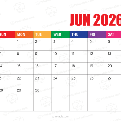 June 2026 Calendar