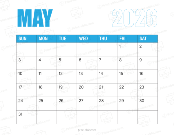 May 2026 Calendar