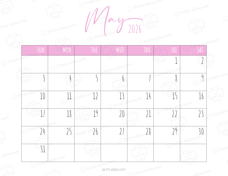 May 2026 Calendar