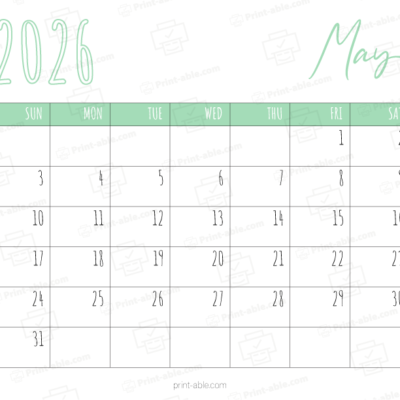 May 2026 Calendar