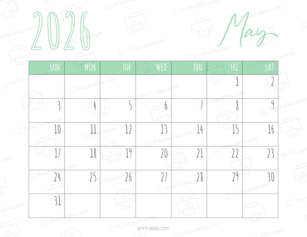 May 2026 Calendar