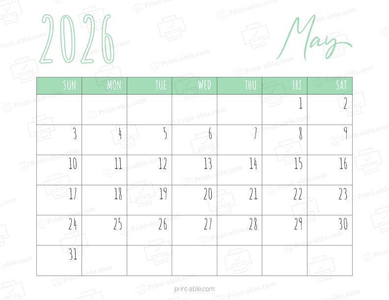 May 2026 Calendar