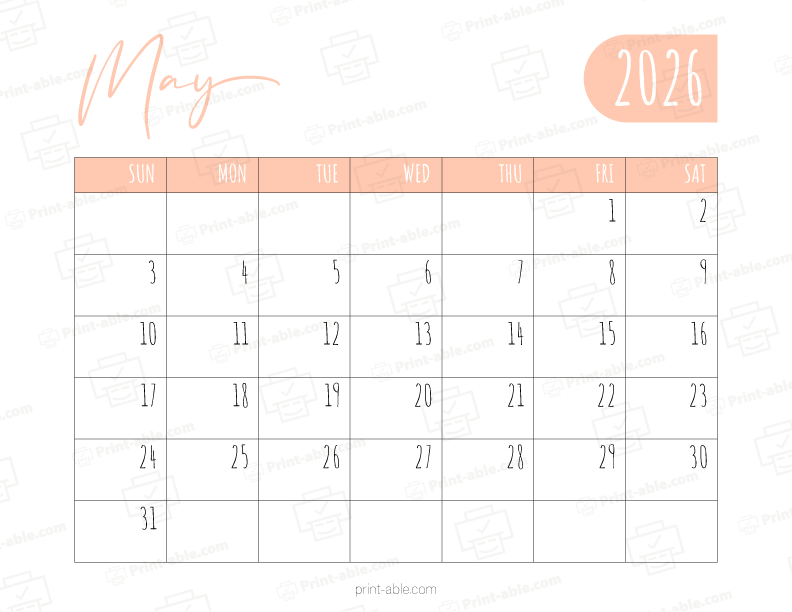 May 2026 Calendar