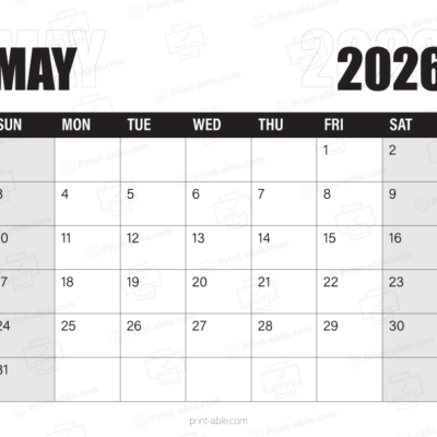 May 2026 Calendar